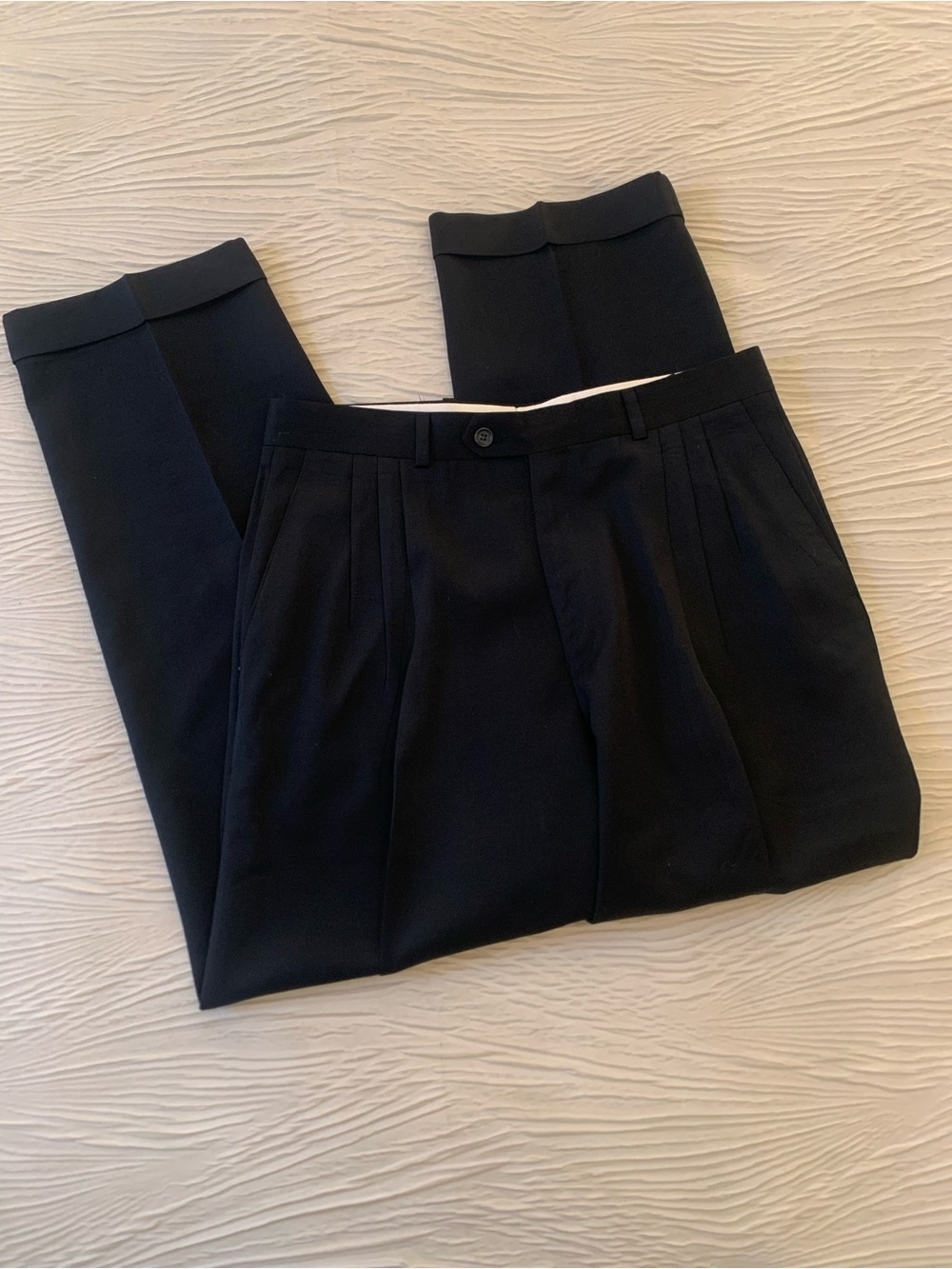 Vintage Brandini Made in Canada 100% Worsted Wool Triple Pleated pants, size 32